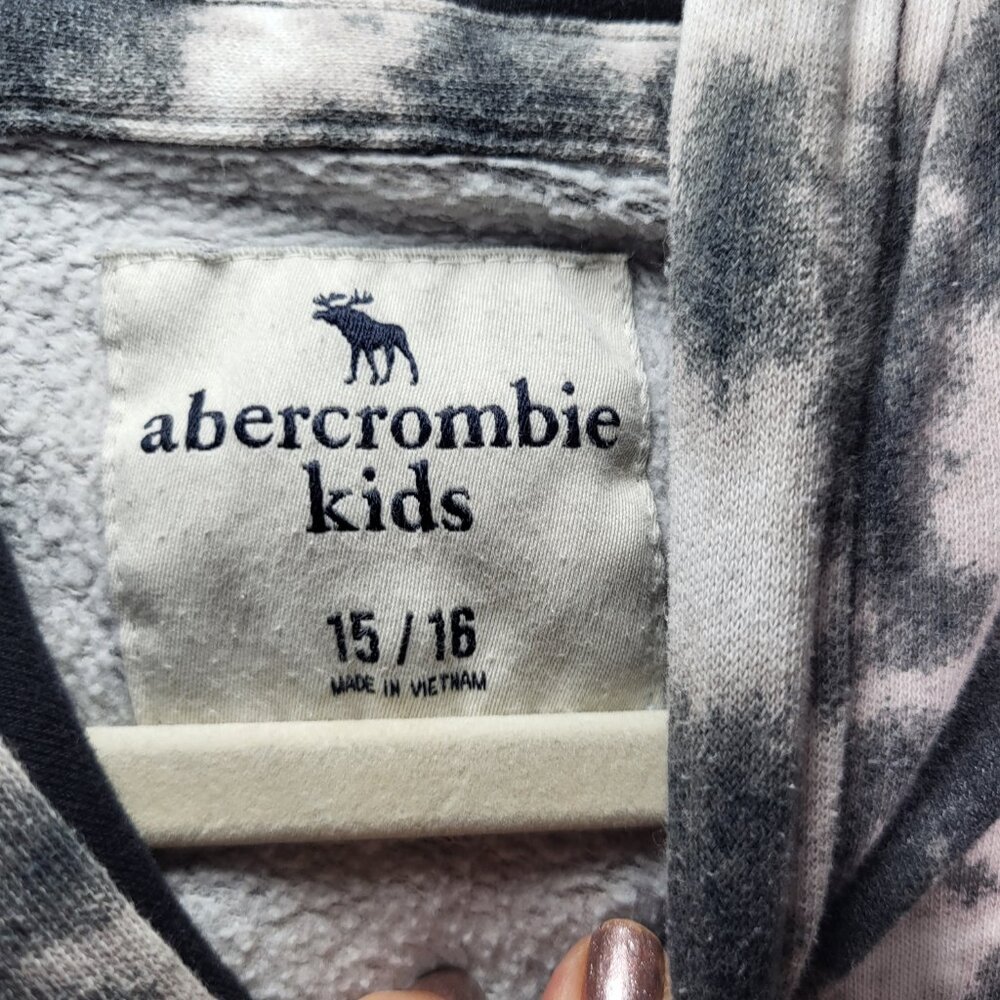 Abercrombie Kids Hoodie Tie Dyed Sweatshirt Moose Logo Unisex Size 15/16. - Picture 3 of 6